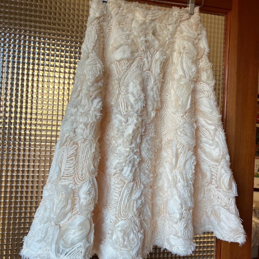 Midi cream / ivory appliqué skirt